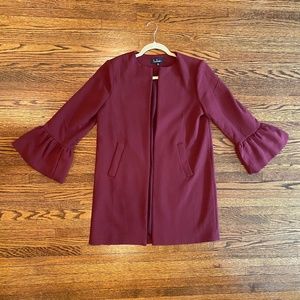 Lulu's Burgundy Flounce Sleeve Coat